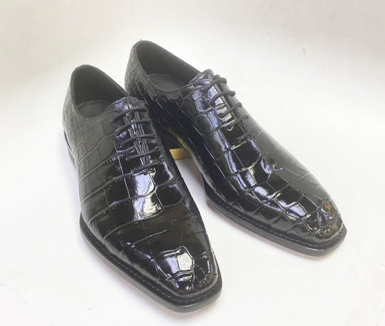 Maurice Gladiator Alligator Lace-Up Oxford - Black