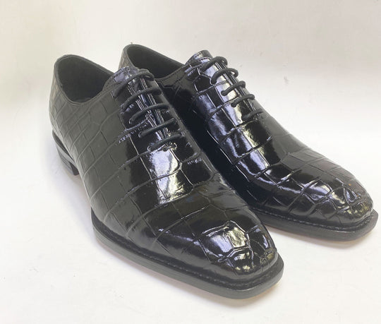 Maurice Gladiator Alligator Lace-Up Oxford - Black