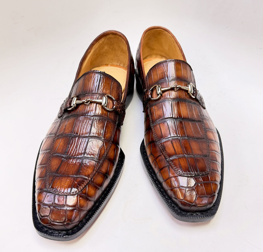 Maurice Houston Alligator Bit Loafer - Camel