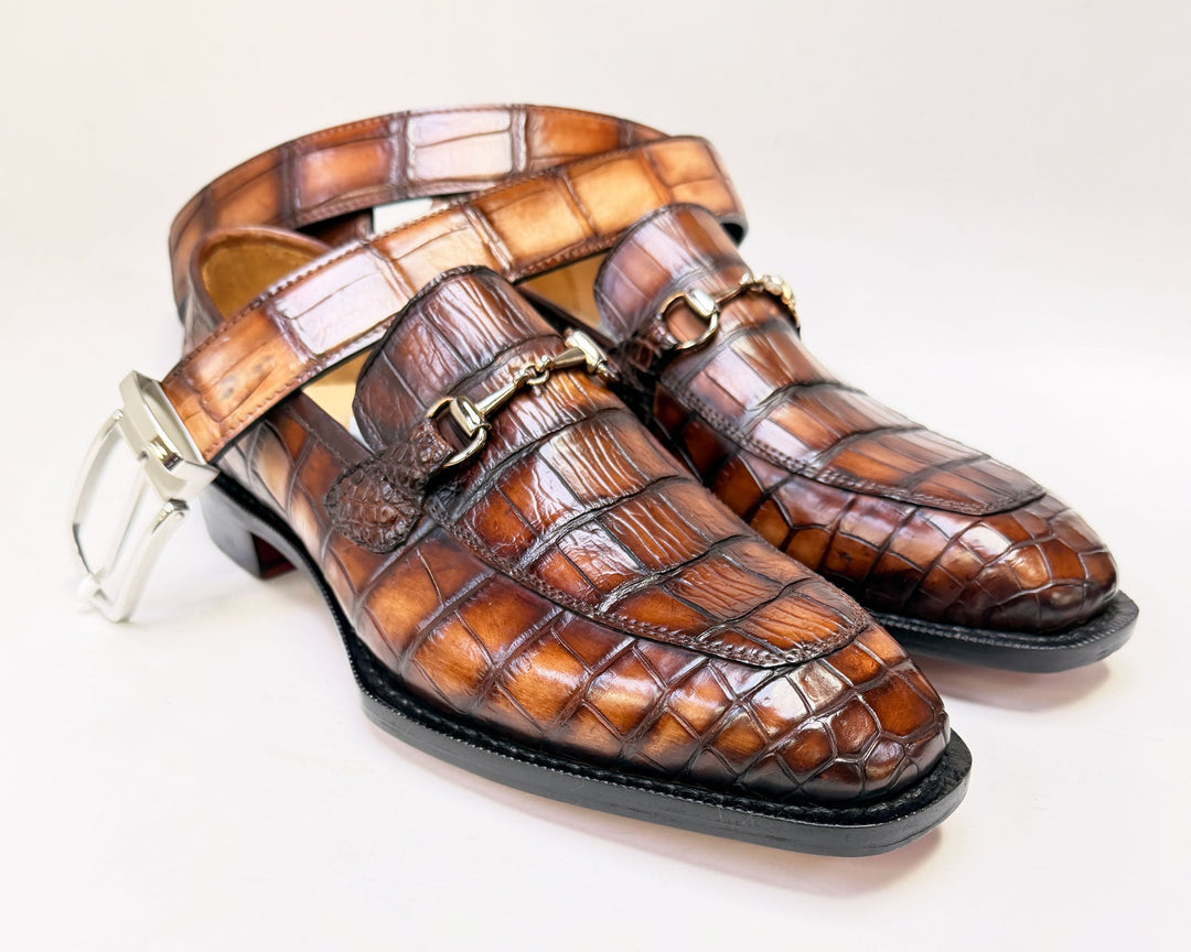 Maurice Houston Alligator Bit Loafer - Camel