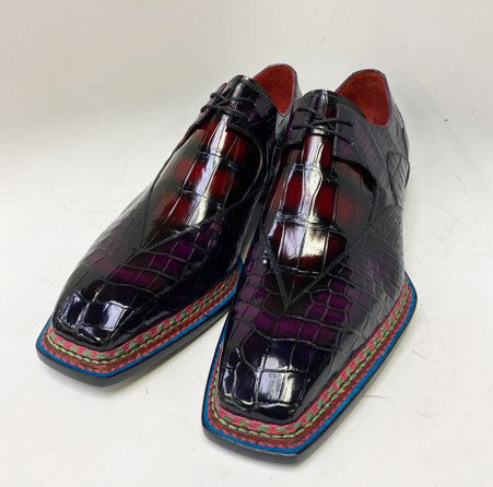 Maurice Legend Custom Made Alligator Lace-Up Shoe - Purple