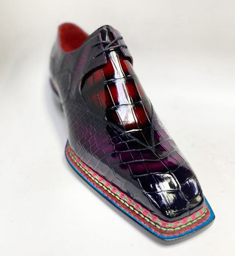 Maurice Legend Custom Made Alligator Lace-Up Shoe - Purple