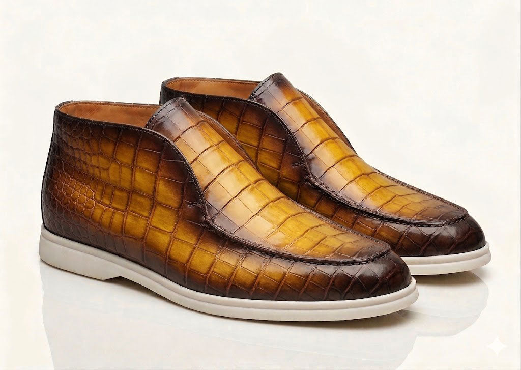 Maurice Nashville Custom Made Alligator Shoe - Cognac