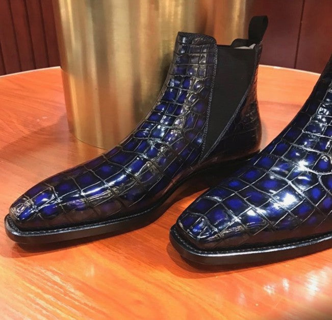 Maurice New Jersey Custom Alligator Boot - Navy