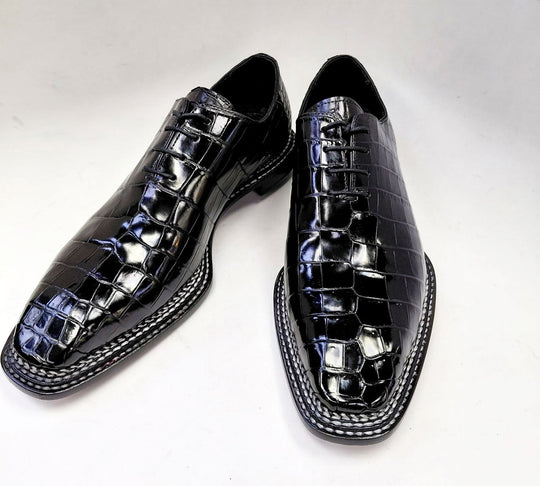 Maurice Philadelphia Custom Made Alligator Oxford - Black