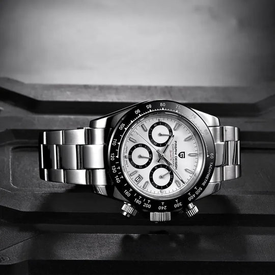 PAGANI DESIGN New Ceramic Bezel Men Quartz Wristwatches Luxurys Sapphire Glass Chronograph 100m Waterproof Stainless Watches Men