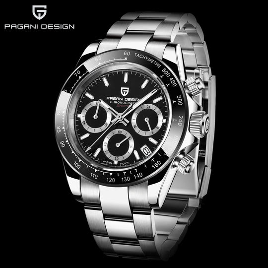 PAGANI DESIGN New Ceramic Bezel Men Quartz Wristwatches Luxurys Sapphire Glass Chronograph 100m Waterproof Stainless Watches Men