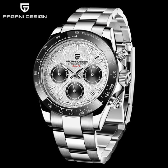 PAGANI DESIGN New Ceramic Bezel Men Quartz Wristwatches Luxurys Sapphire Glass Chronograph 100m Waterproof Stainless Watches Men