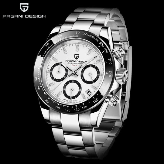 PAGANI DESIGN New Ceramic Bezel Men Quartz Wristwatches Luxurys Sapphire Glass Chronograph 100m Waterproof Stainless Watches Men