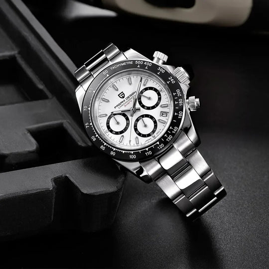 PAGANI DESIGN New Ceramic Bezel Men Quartz Wristwatches Luxurys Sapphire Glass Chronograph 100m Waterproof Stainless Watches Men