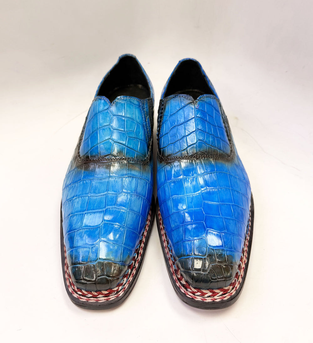 Maurice San Francisco Custom Made Alligator Shoe - Blue