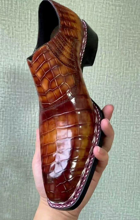 Maurice San Francisco Custom Made Alligator Shoe - Cognac