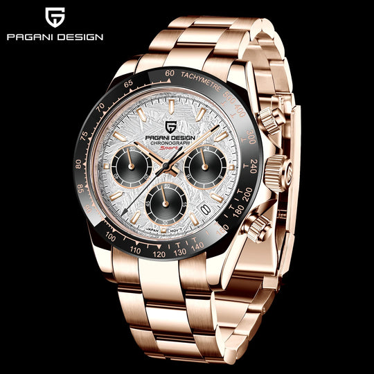 PAGANI DESIGN New Ceramic Bezel Men Quartz Wristwatches Luxurys Sapphire Glass Chronograph 100m Waterproof Stainless Watches Men